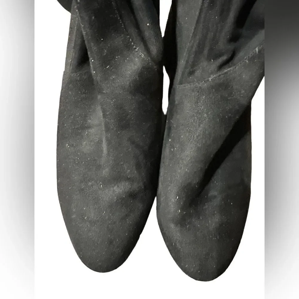 Over the knee vegan suede boots
